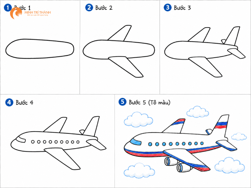 Dạy bé vẽ máy bay