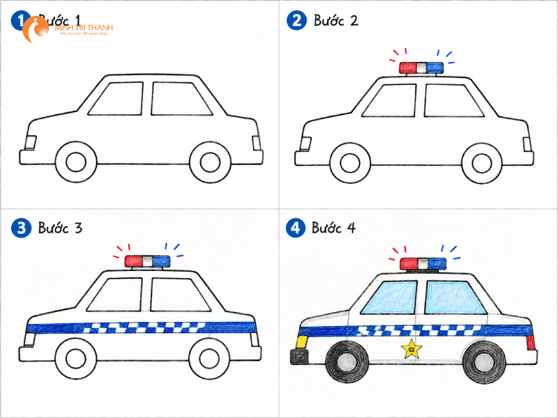 Dạy bé vẽ xe cảnh sát