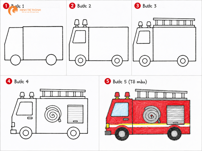 Dạy bé vẽ xe cứu hỏa
