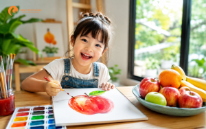 dạy bé vẽ hoa quả