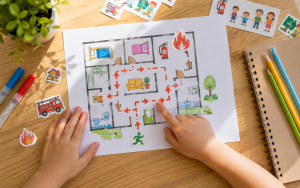 dạy trẻ kỹ năng thoát hiểm khi có cháy