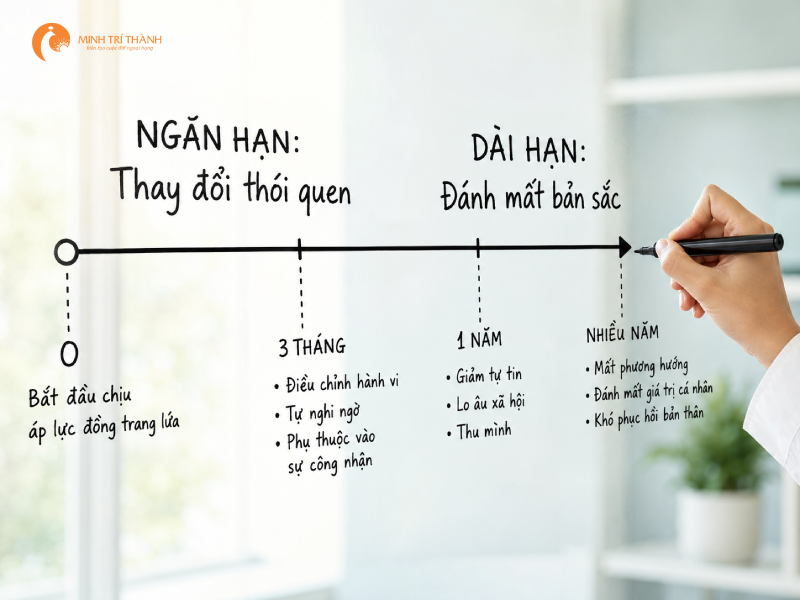 hậu quả của áp lực đồng trang lứa ngắn và dài hạn