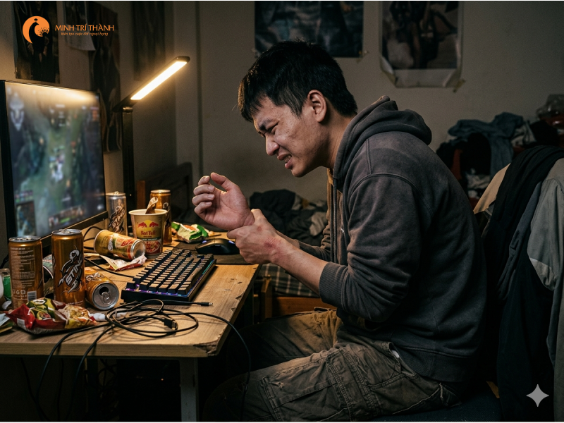 đau cổ tay là tác hại của chơi game nhiều