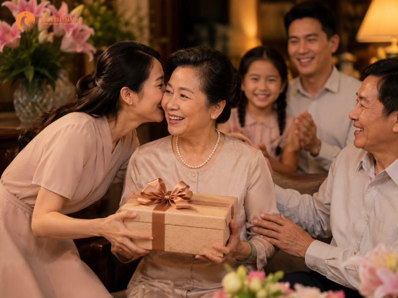 cách trao quà sinh nhật ghi điểm với mẹ chồng