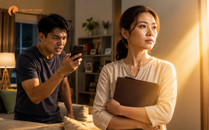 chồng ghen tuông mù quáng